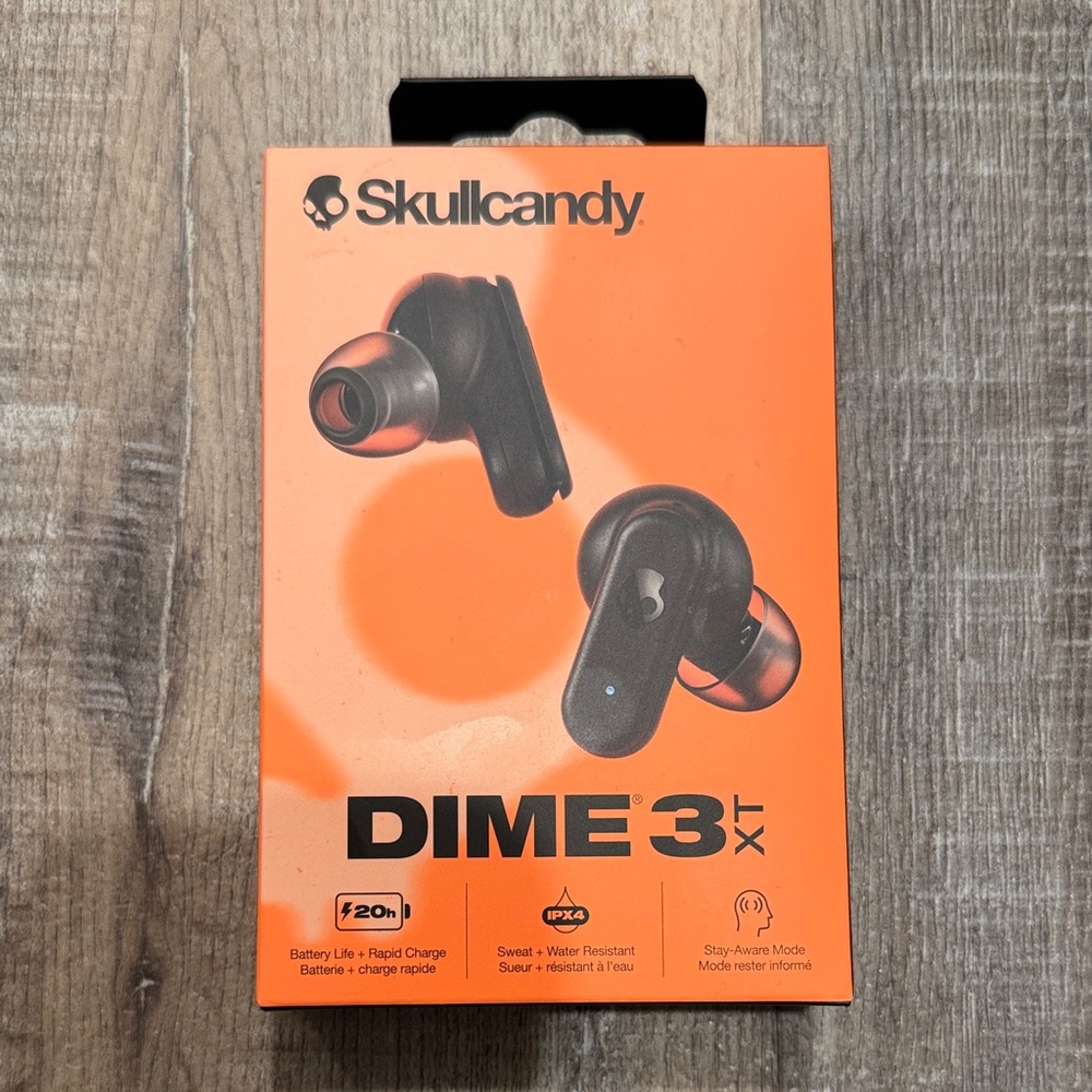 Skullcandy Dime 3 XT Earbuds - Black and Orange